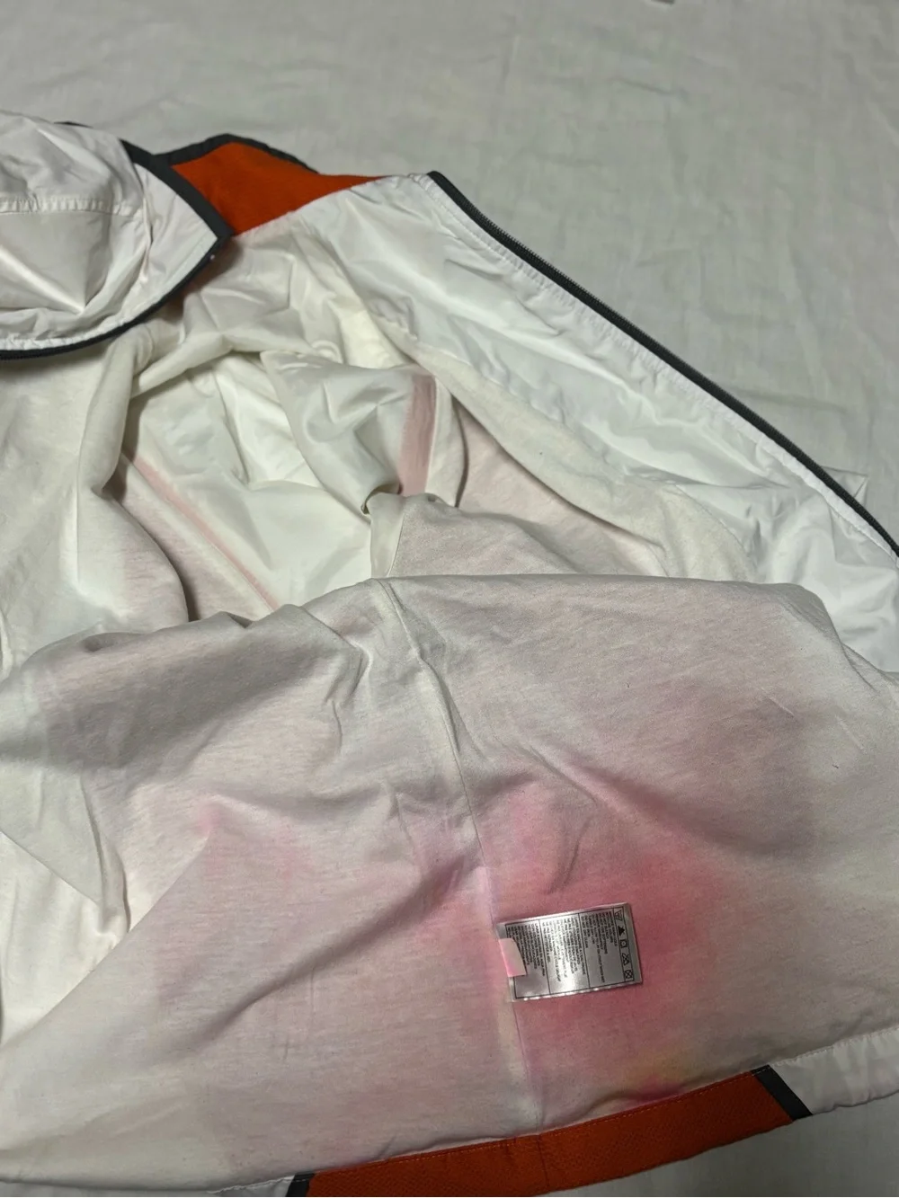 Nike White and Orange Windbreaker